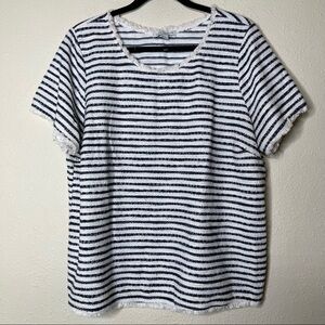 Green Envelope Striped Short Sleeve T Shirt